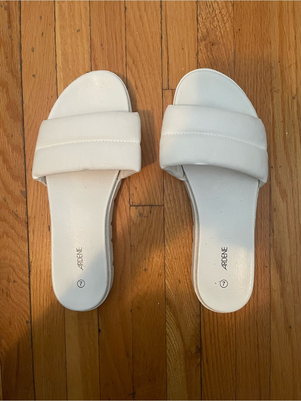 Ardene White Padded Slide Sandals
